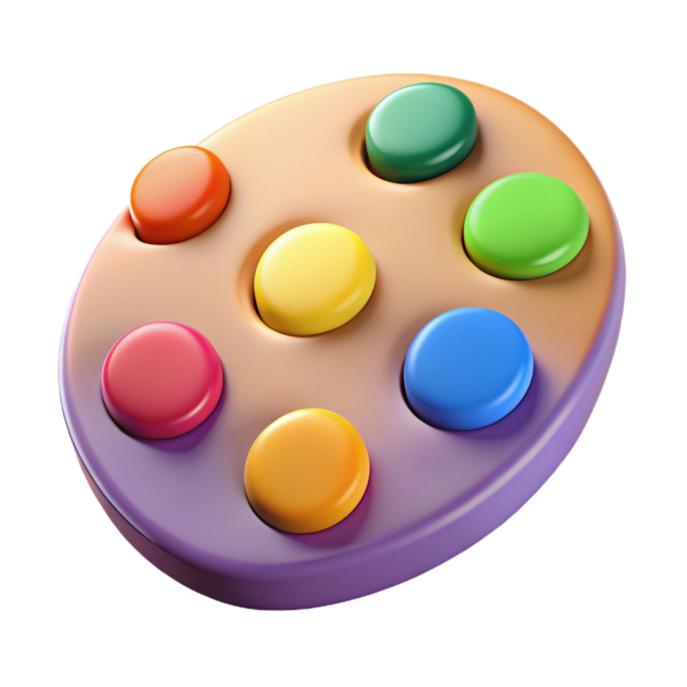 beautiful modern Paint Palette with Colorful Paints png