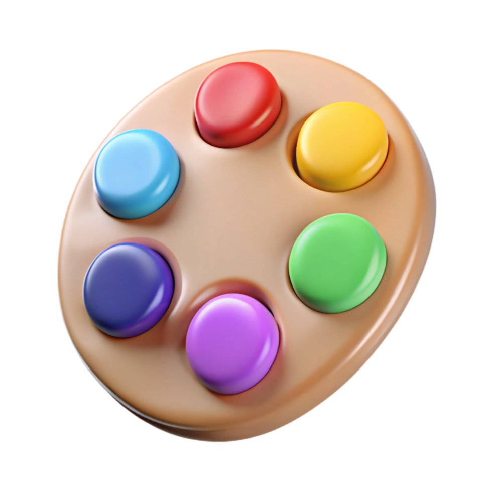 impressive modern Paint Palette with Colorful Paints original png