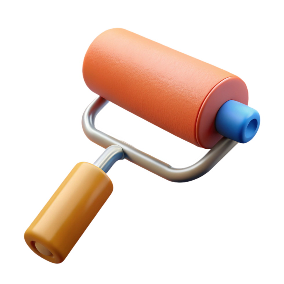 wonderful traditional Paint Roller Dry Isolated Cutout on Transparent Background high resolution png