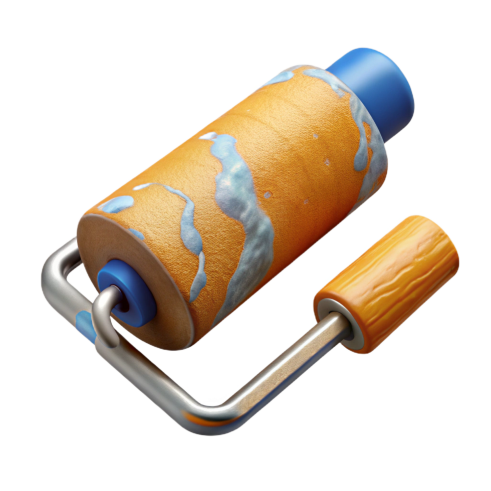impressive contemporary Paint Roller Dry Isolated Cutout on Transparent Background exclusive png