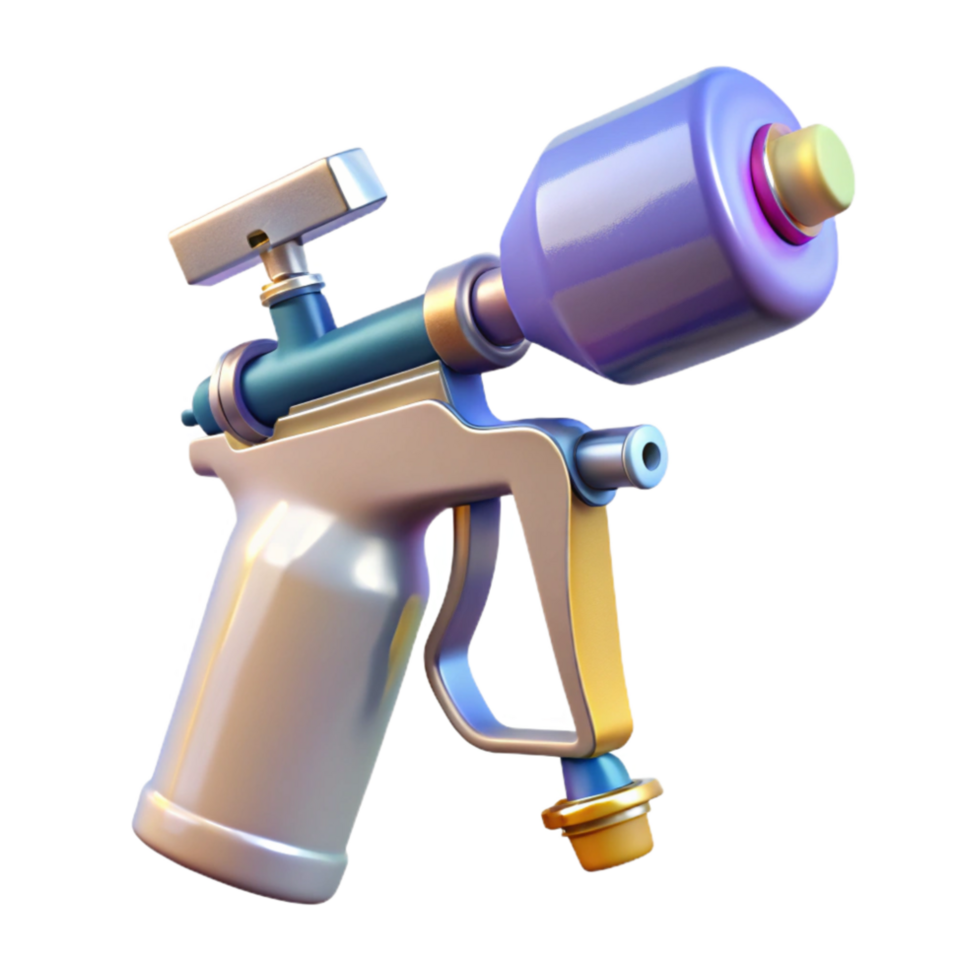 extraordinary modern Paint Sprayer Gun Isolated on Transparent Background detailed png