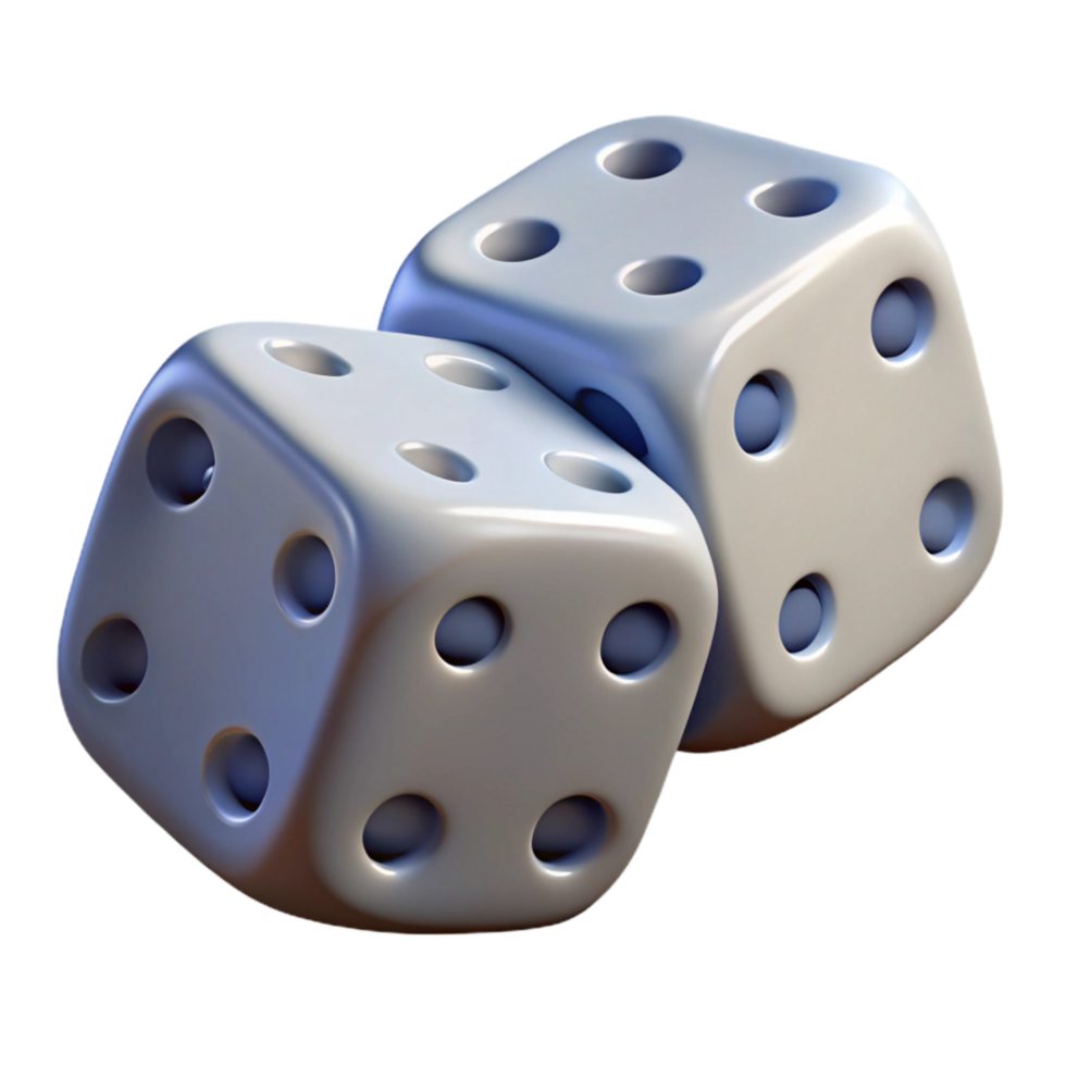 serene minimalist Pair of Dice Showing Sixes Transparent Background authentic png