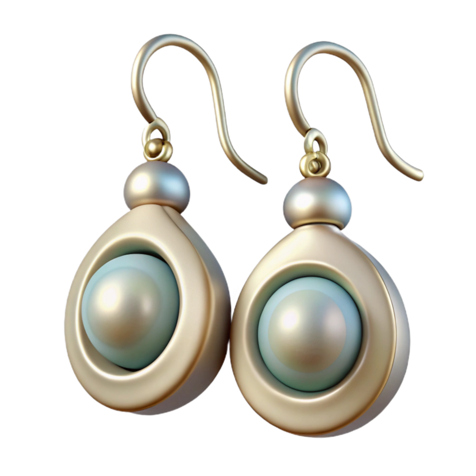 impressive abstract Pair of Earrings with Diamond Detail Cutout high quality png