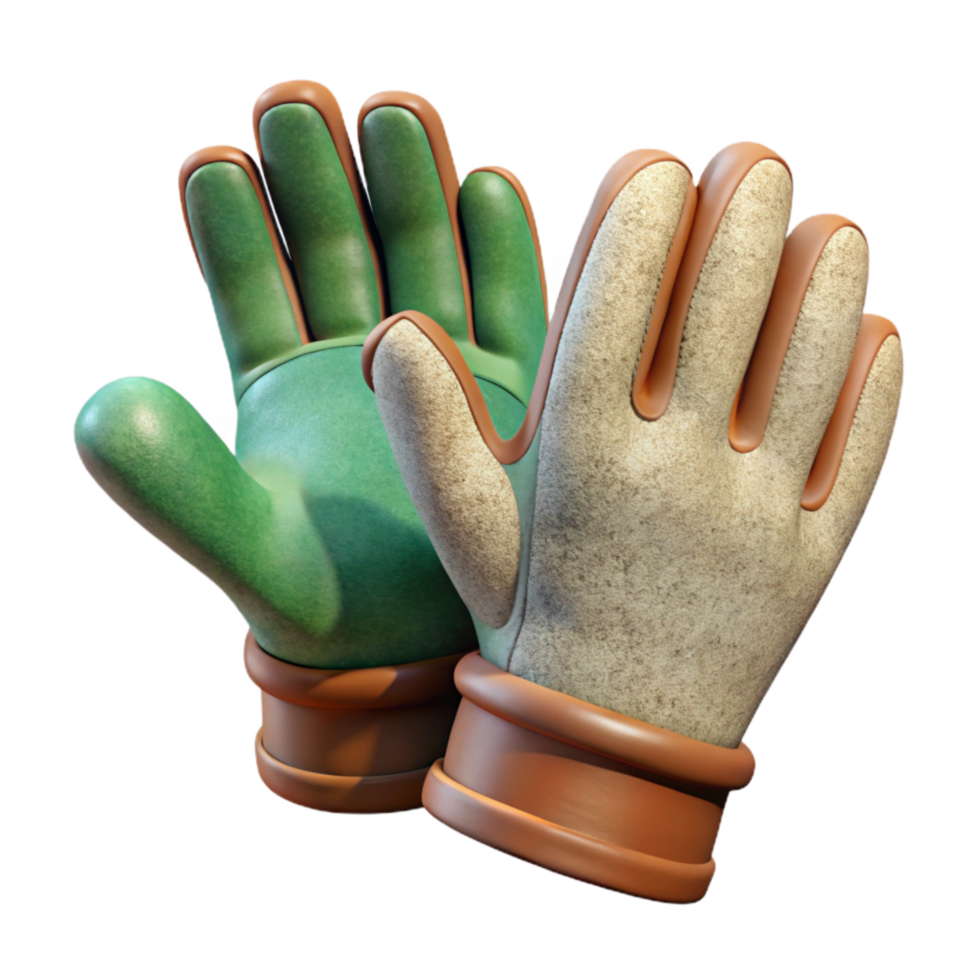 wonderful rustic Pair of Gardening Gloves Transparent Background original png