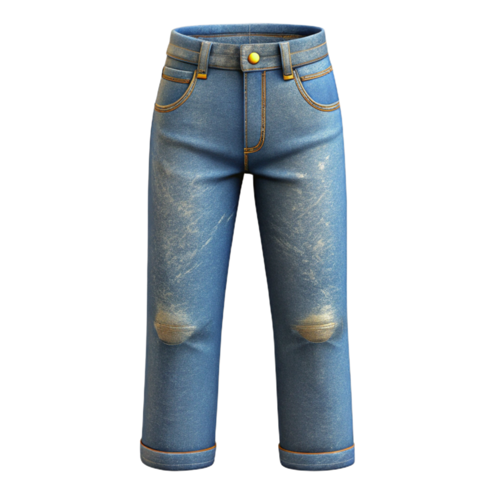 vibrant creative Pair of Jeans Front View with Transparent Background genuine png