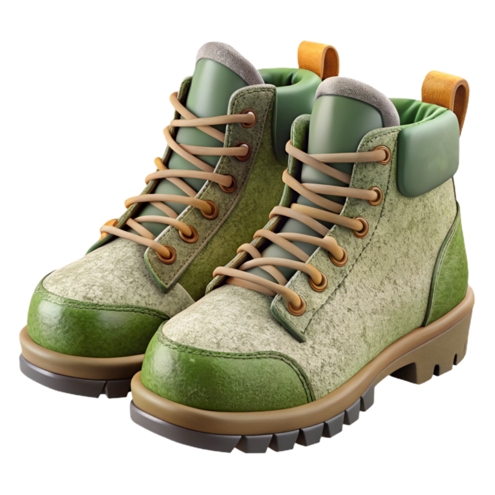 elegant vintage Pair of Hiking Boots Side View Cutout high quality png