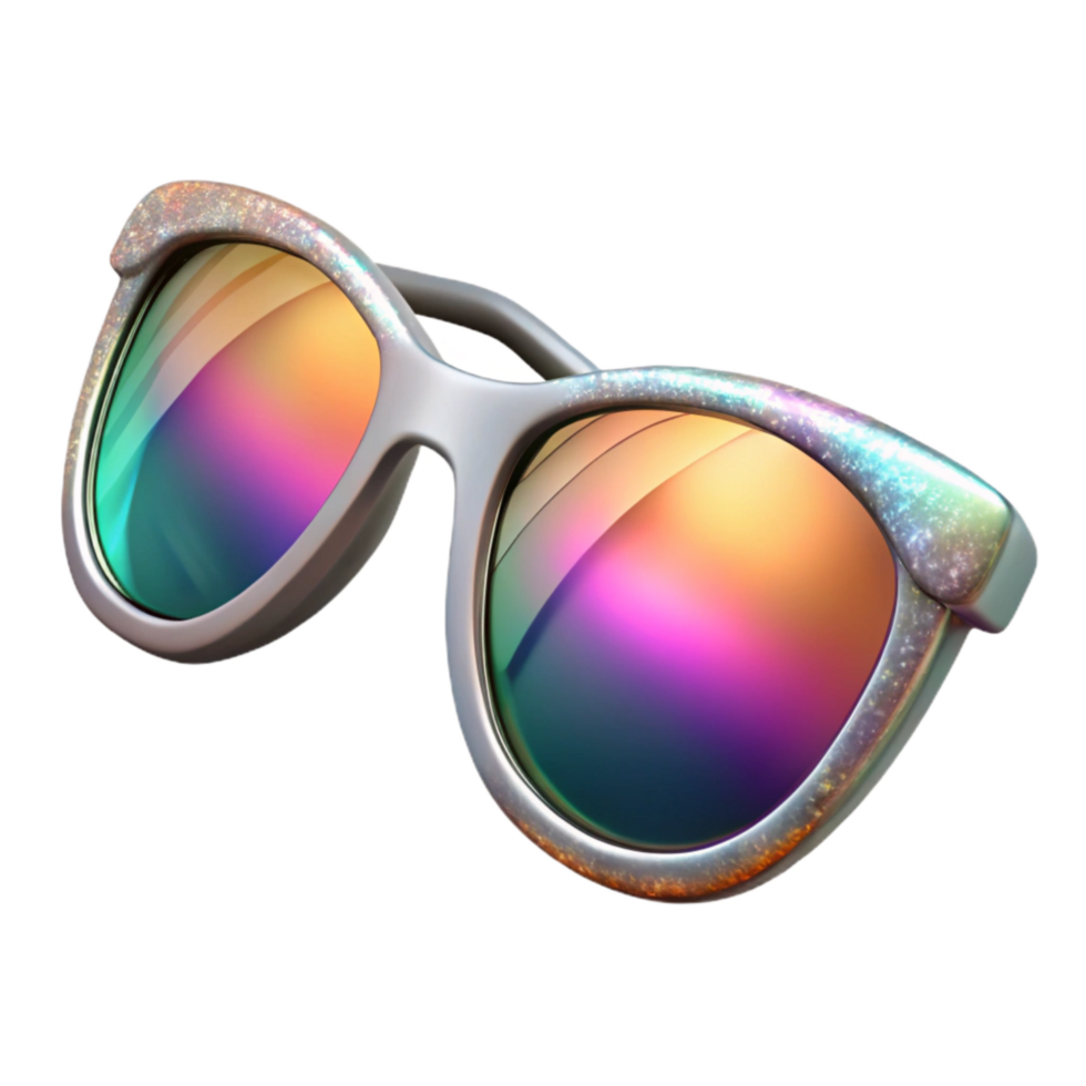 vibrant creative Pair of Sunglasses with Mirrored Lenses Transparent Element png