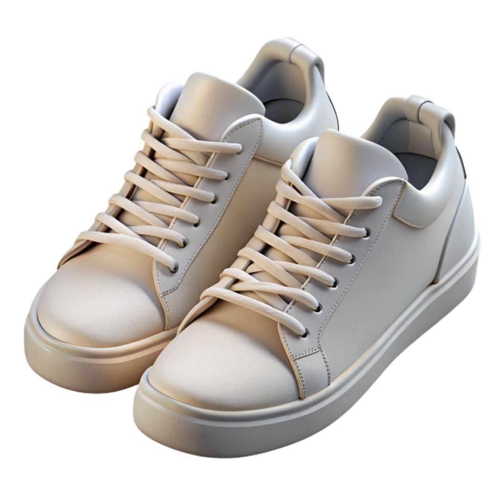elegant rustic Pair of White Sneakers Top View Cutout high resolution png
