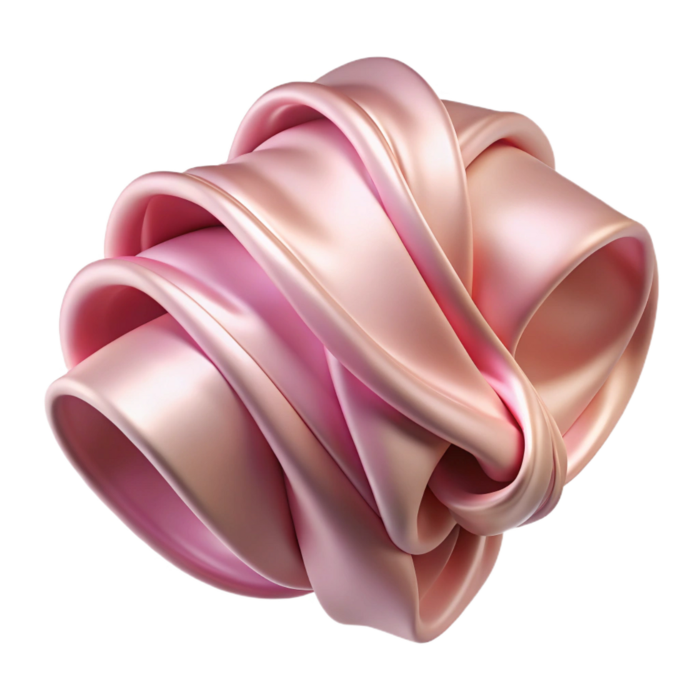 serene abstract Pale Pink Satin Ribbon Curled high resolution png