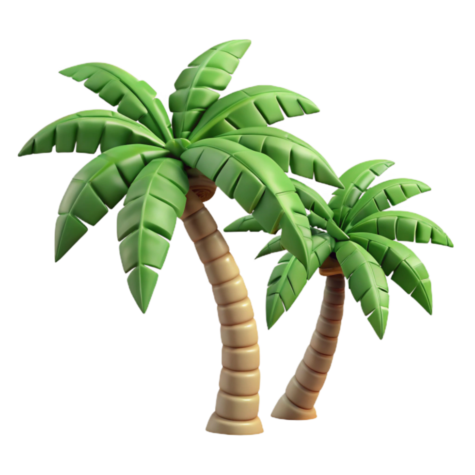 elegant rustic Palm Trees Swaying Gently Side View Cutout high resolution png