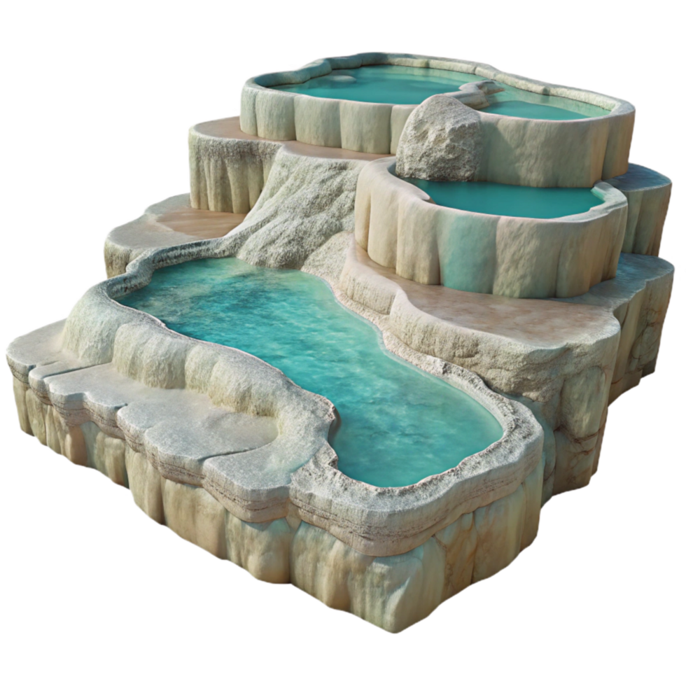 serene artistic Pamukkale Travertines Turquoise Water Transparent premium png