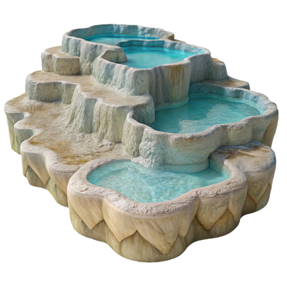 stunning contemporary Pamukkale Travertines Turquoise Water Transparent premium png