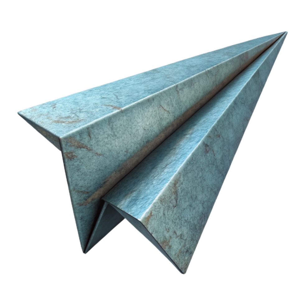 dramatic modern Paper Airplane Side View Transparent Background professional png