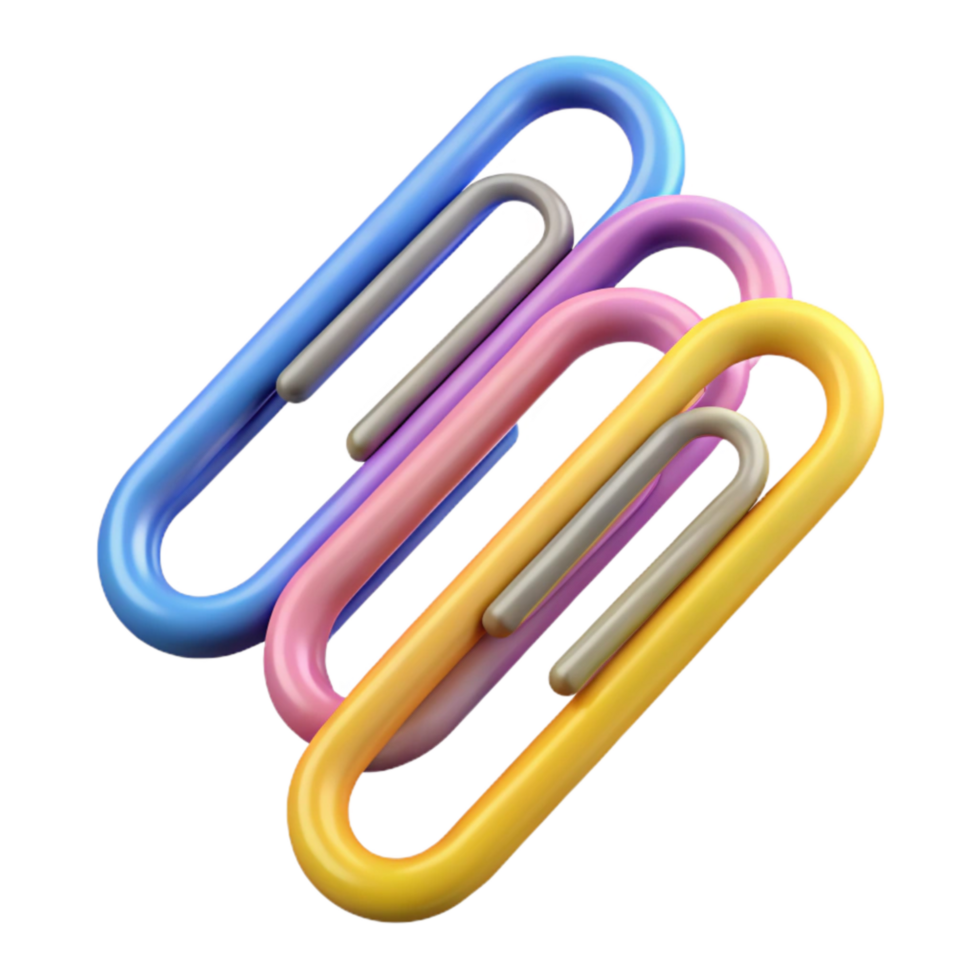 magnificent abstract Paper Clips Assorted Colors Isolated professional png