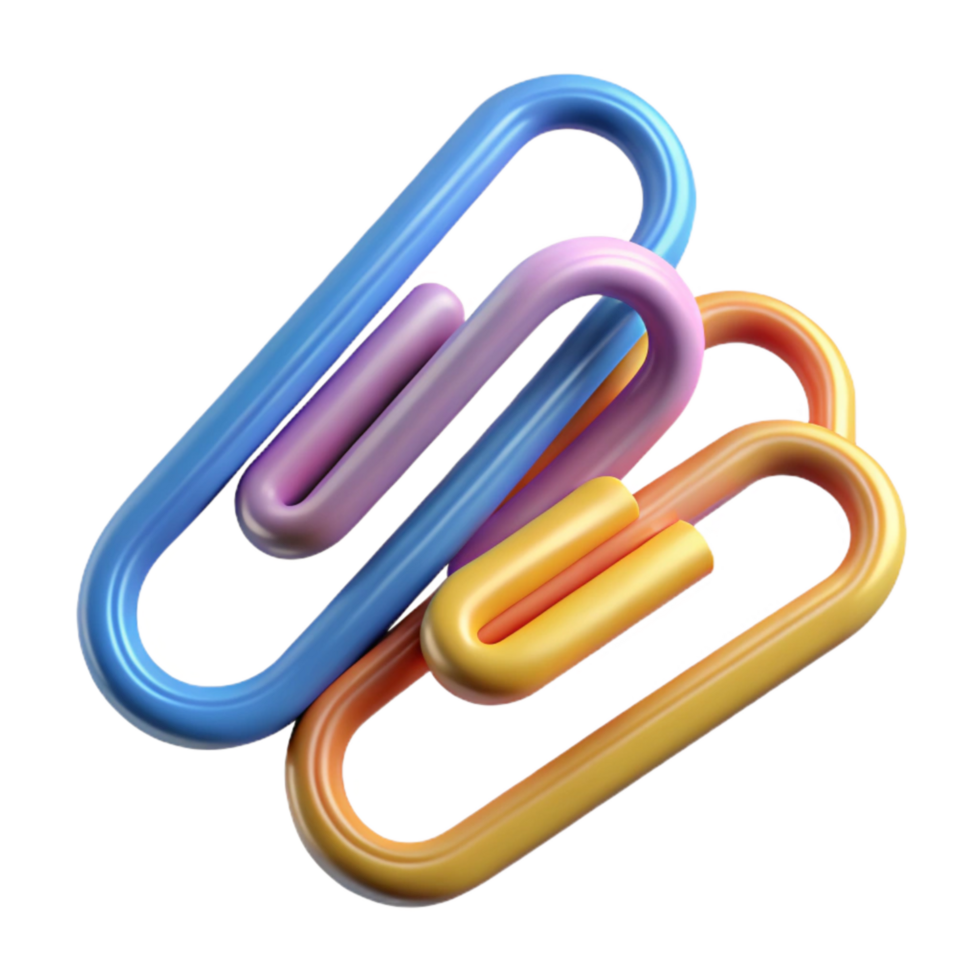 serene contemporary Paper Clips Assorted Colors Isolated genuine png