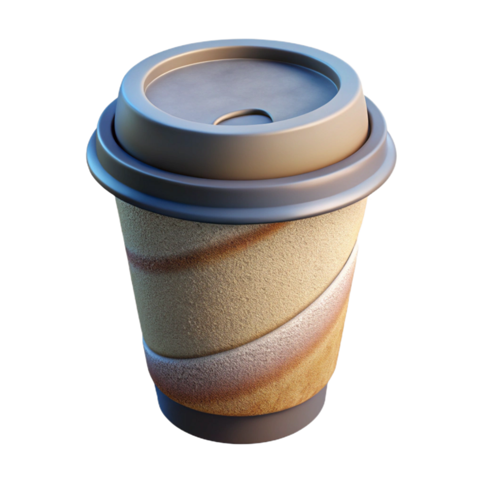dramatic artistic Paper Cup with Lid Isolated Cutout premium png