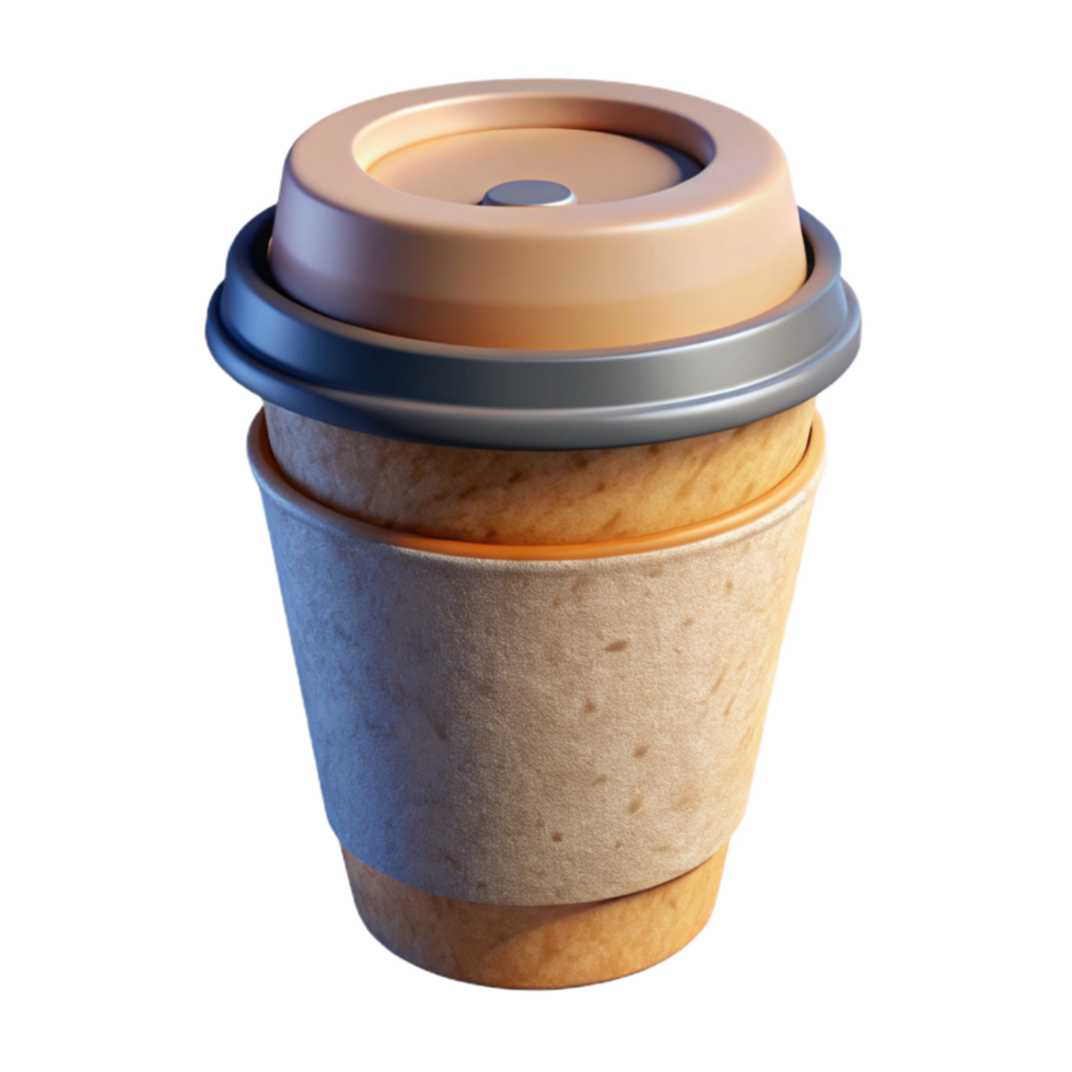 elegant rustic Paper Cup with Lid Isolated Cutout original png