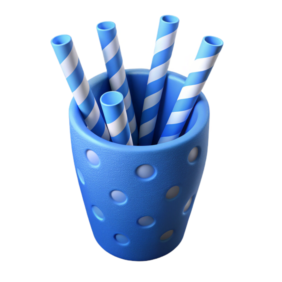 impressive rustic Paper Straws in a Glass Jar Top View Cutout png