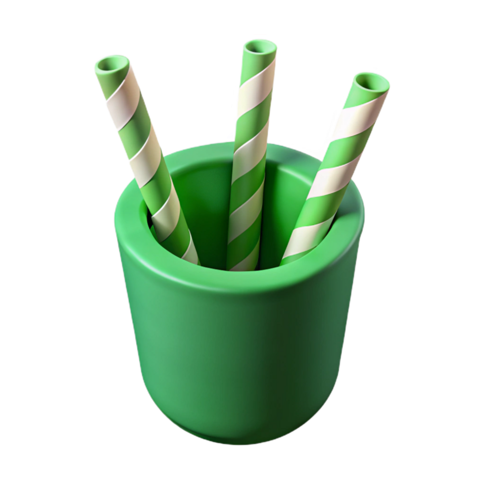 serene contemporary Paper Straws in a Glass Jar Top View Cutout authentic png