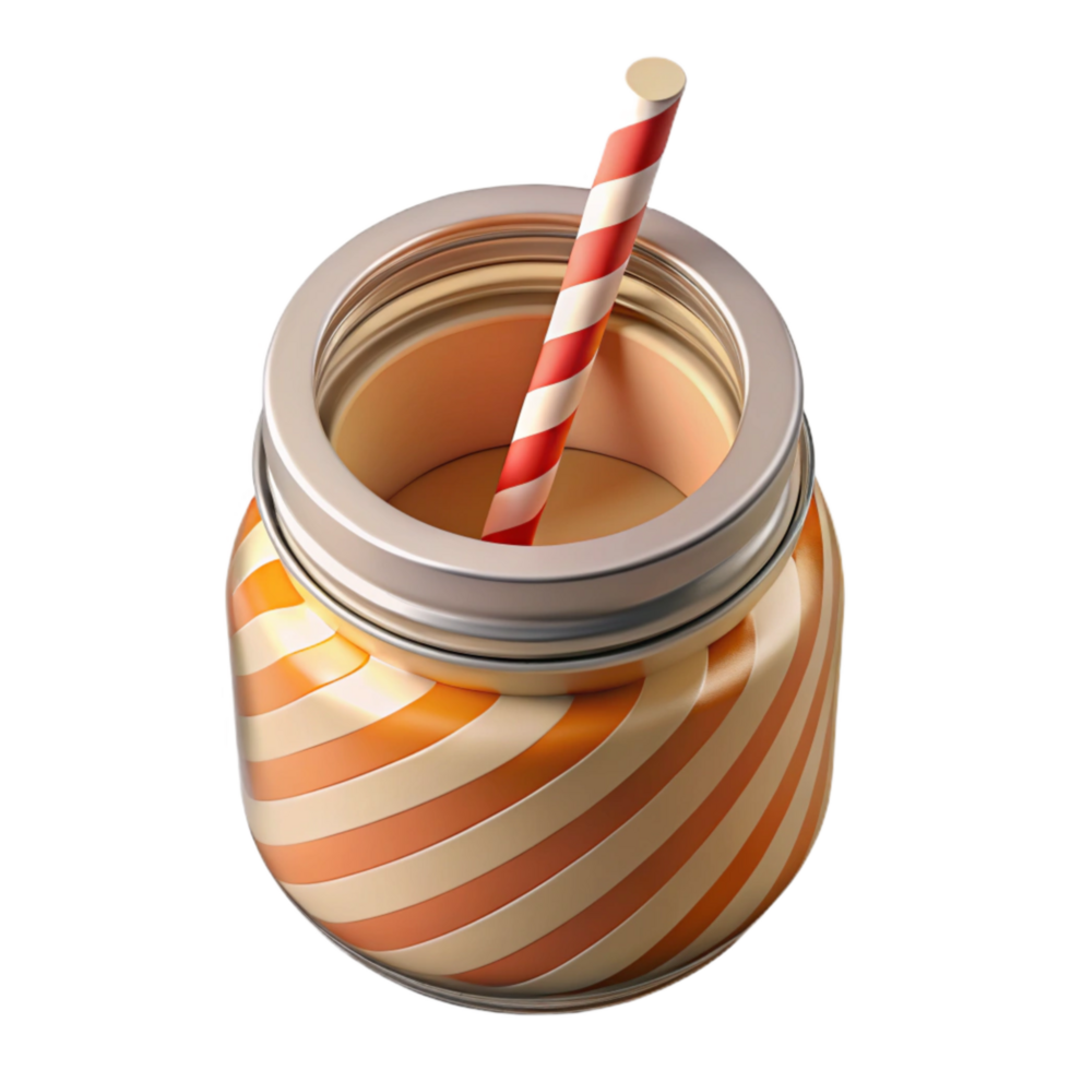 stunning contemporary Paper Straws in a Glass Jar Top View Cutout exclusive png