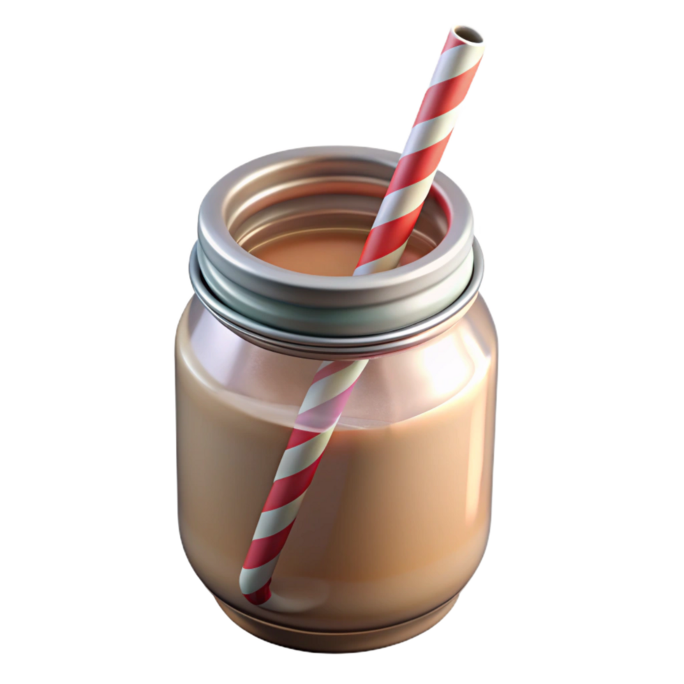 extraordinary modern Paper Straws in a Glass Jar Top View Cutout authentic png