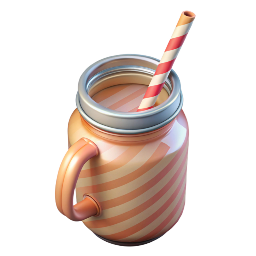 stunning minimalist Paper Straws in a Glass Jar Top View Cutout authentic png