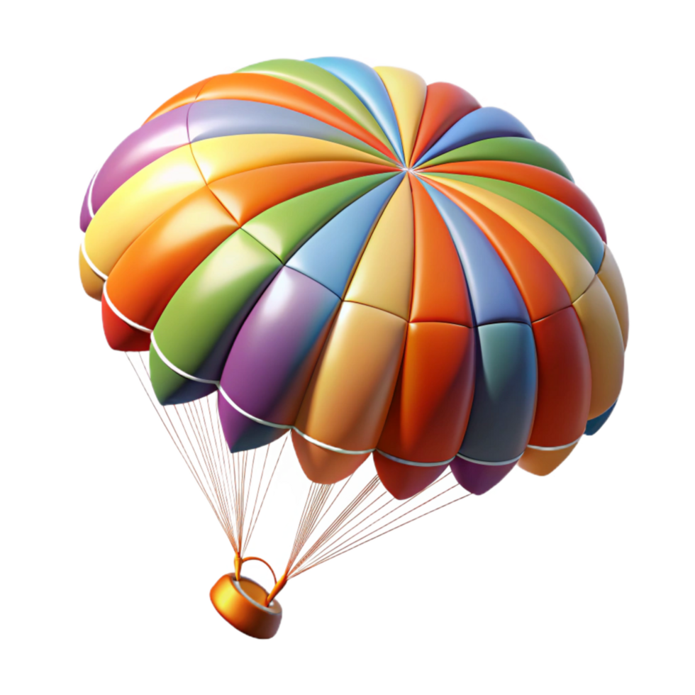 elegant minimalist Parasailing Colorful Parachute Aerial View Isolated exclusive png