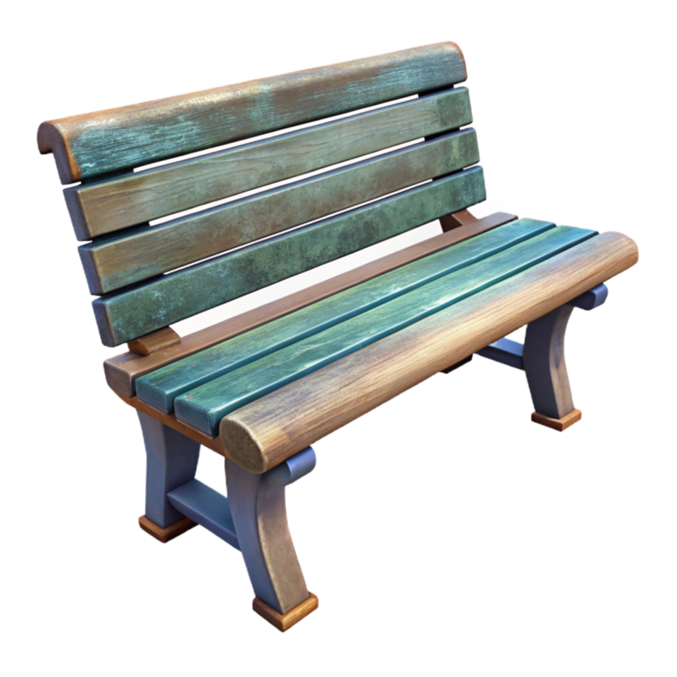 elegant modern Park Bench with View Transparent Background high quality png