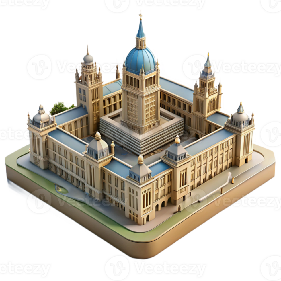 dramatic rustic Parliament Building London Aerial View Cutout authentic png