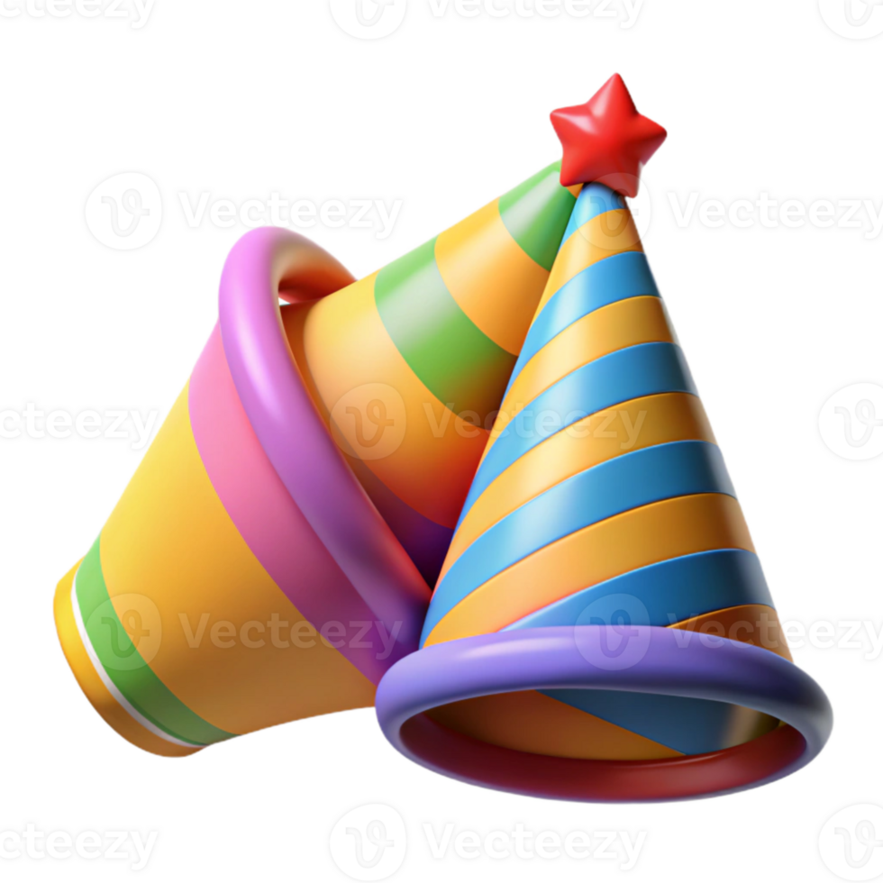 wonderful minimalist Party Hats Cone Shaped Colorful Isolated high quality png