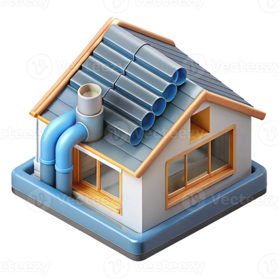 serene vintage Passive House Ventilation System Diagram Transparent high quality png