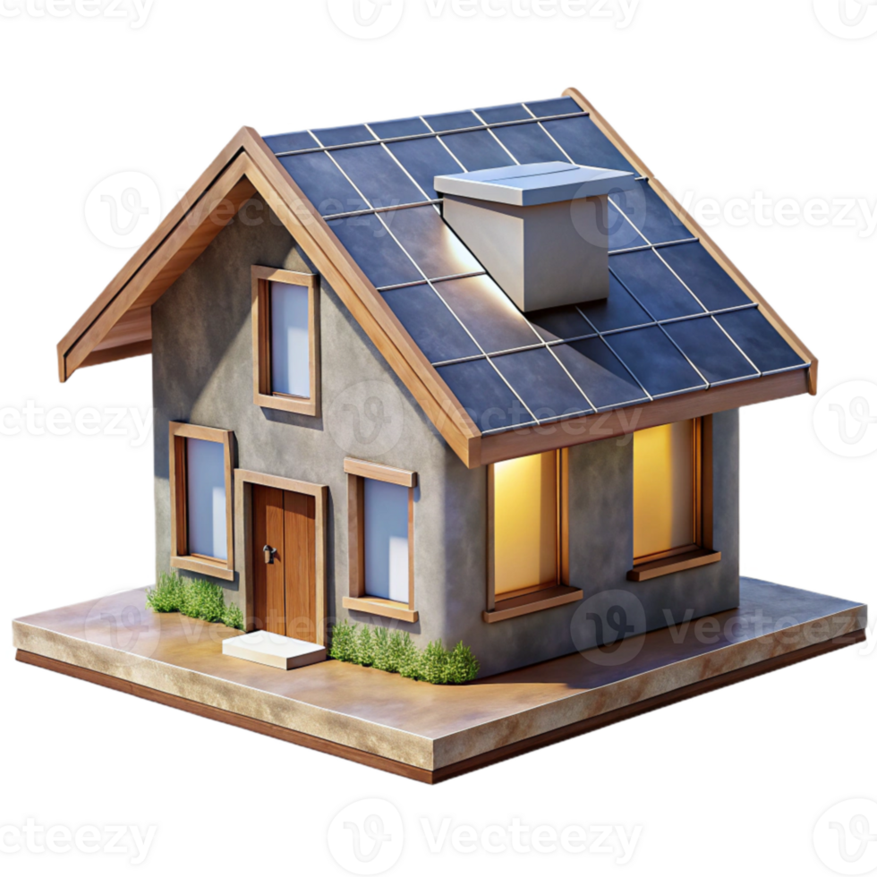 impressive artistic Passive Solar House Design Front View Cutout Image detailed png