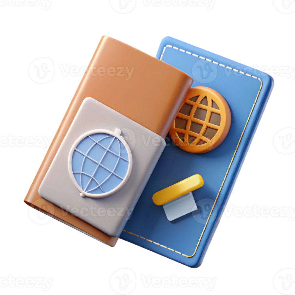 extraordinary contemporary Passport and Boarding Pass Top Down View Transparent original png