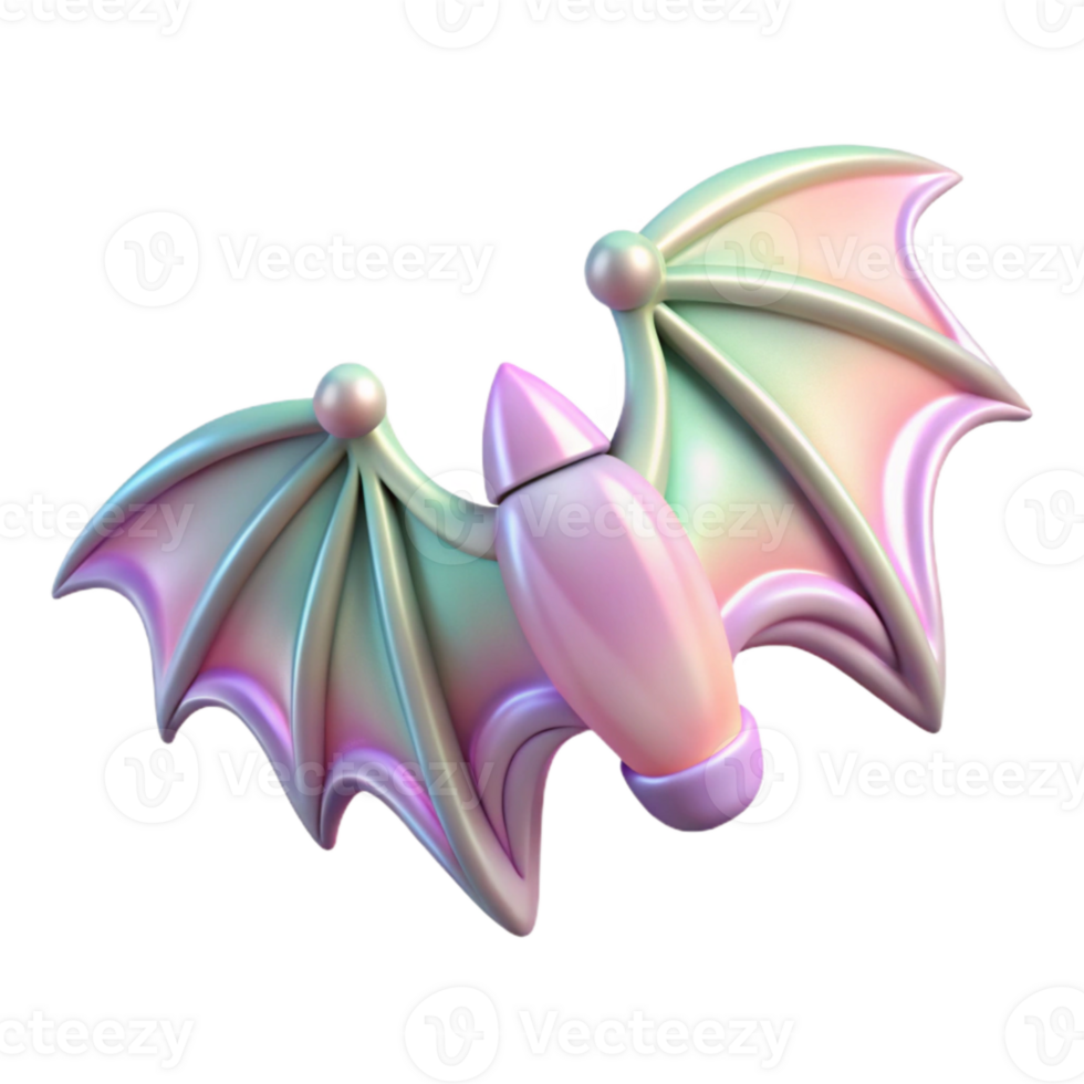 vibrant traditional Pastel Goth Bat Wing Hair Clips Cutout Transparent Background detailed png