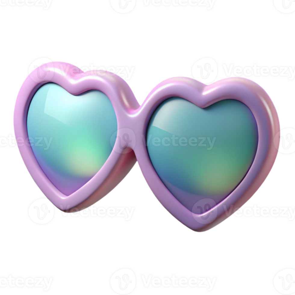 wonderful creative Pastel Goth Heart Shaped Sunglasses Cutout Transparent Background authentic png