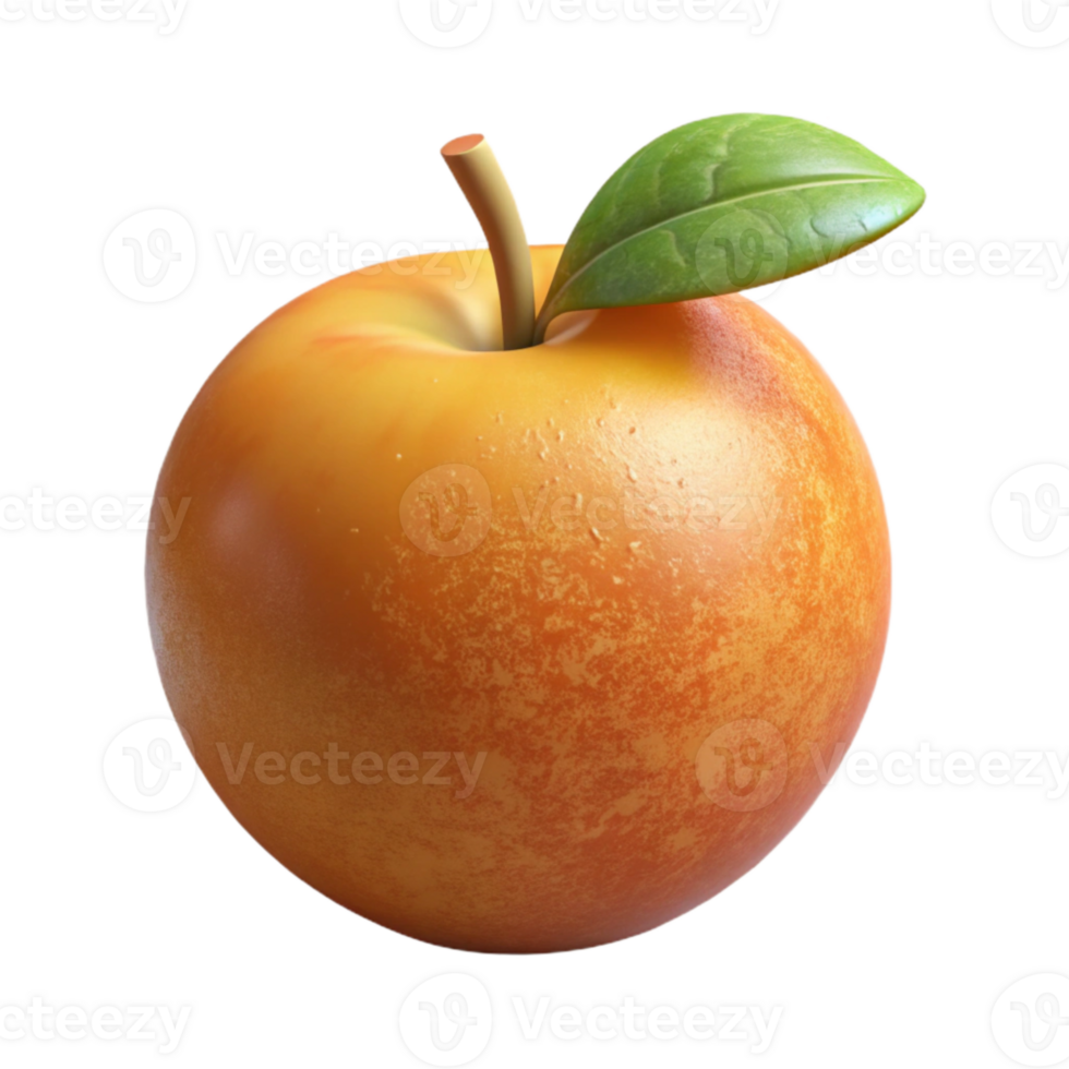 elegant abstract Peach Fruit Orange Color Transparent Background professional png
