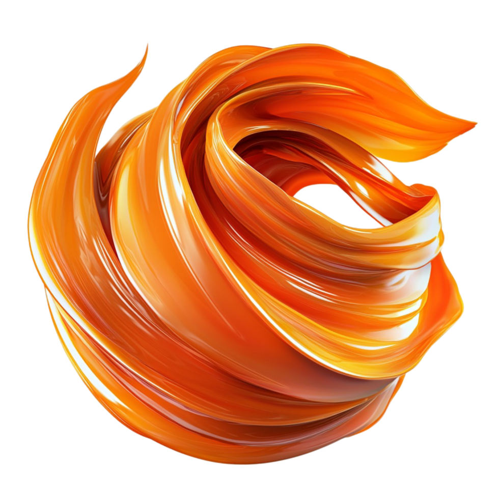 Swirling vibrant orange forming a dynamicistic motion png