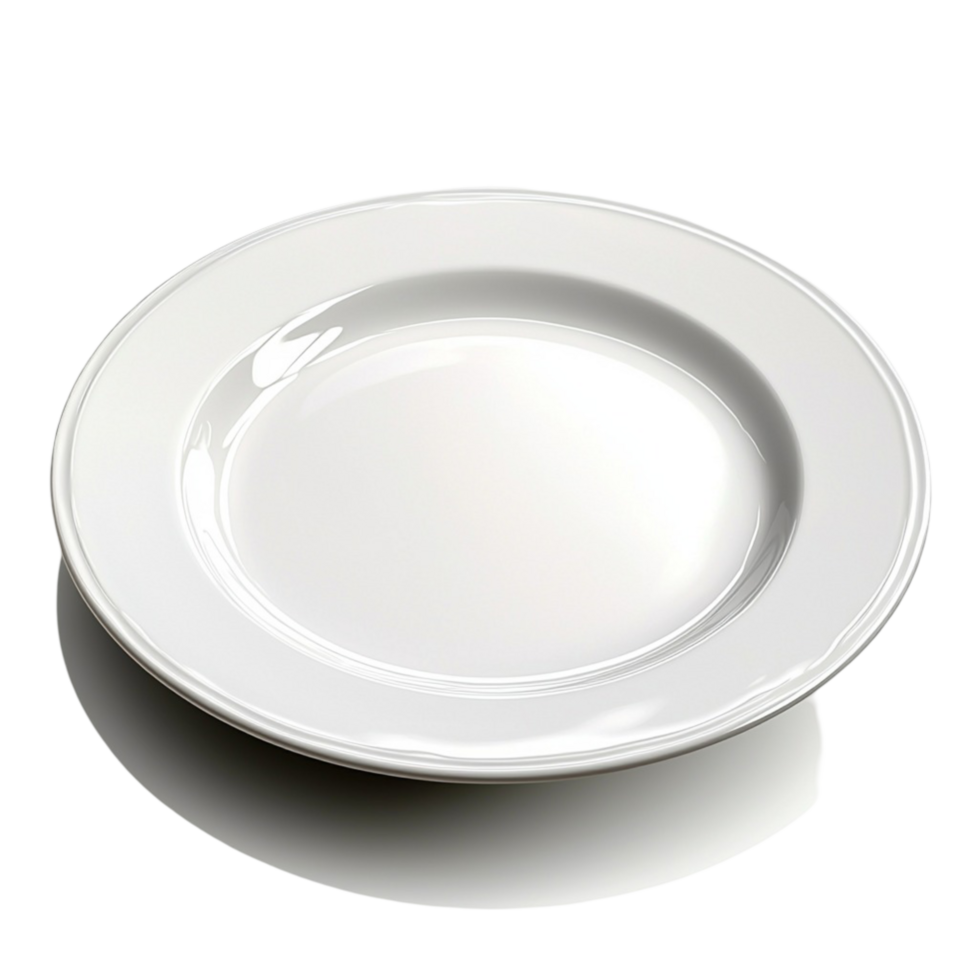 Simple white ceramic plate a clean surface png