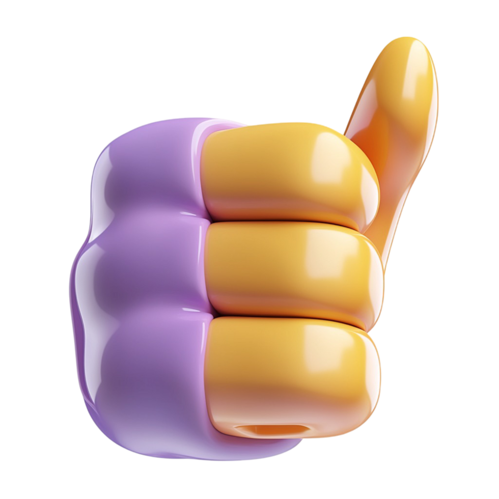 Purple gold thumbsup emoji symbolizing approval positivity png
