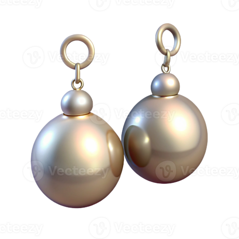 magnificent artistic Pearl Earrings Dangling Downward View original png