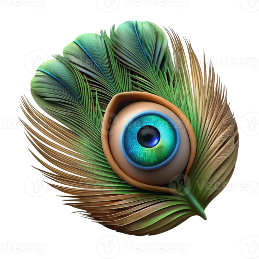 dramatic minimalist Peacock Feather Eye Spot Cutout high resolution png