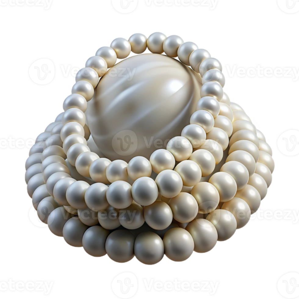 wonderful contemporary Pearl Necklace Layered White Transparent Background professional png