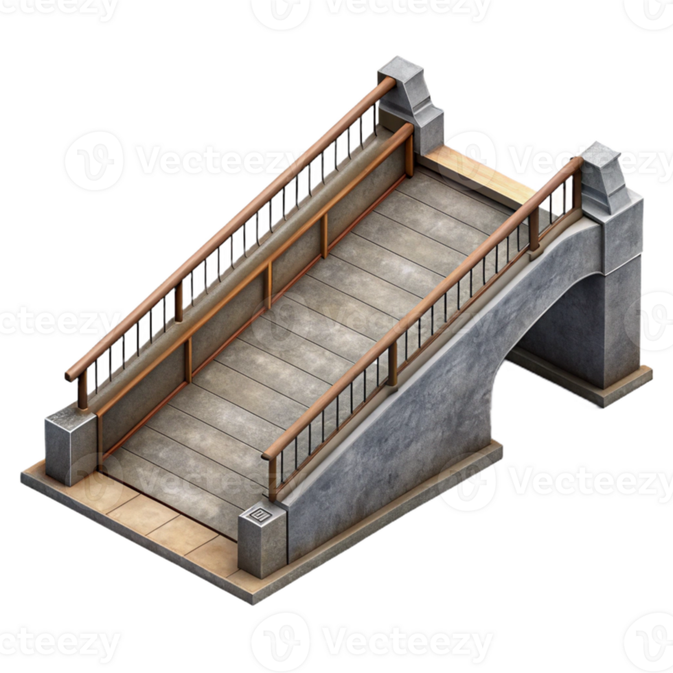 wonderful contemporary Pedestrian Bridge Isometric View Cutout original png