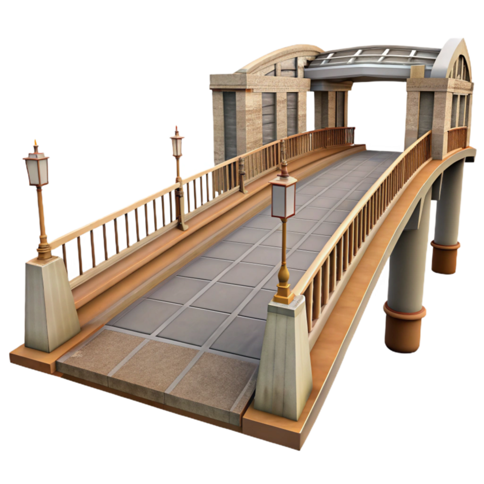 wonderful traditional Pedestrian Bridge Over City Street Transparent Background professional png