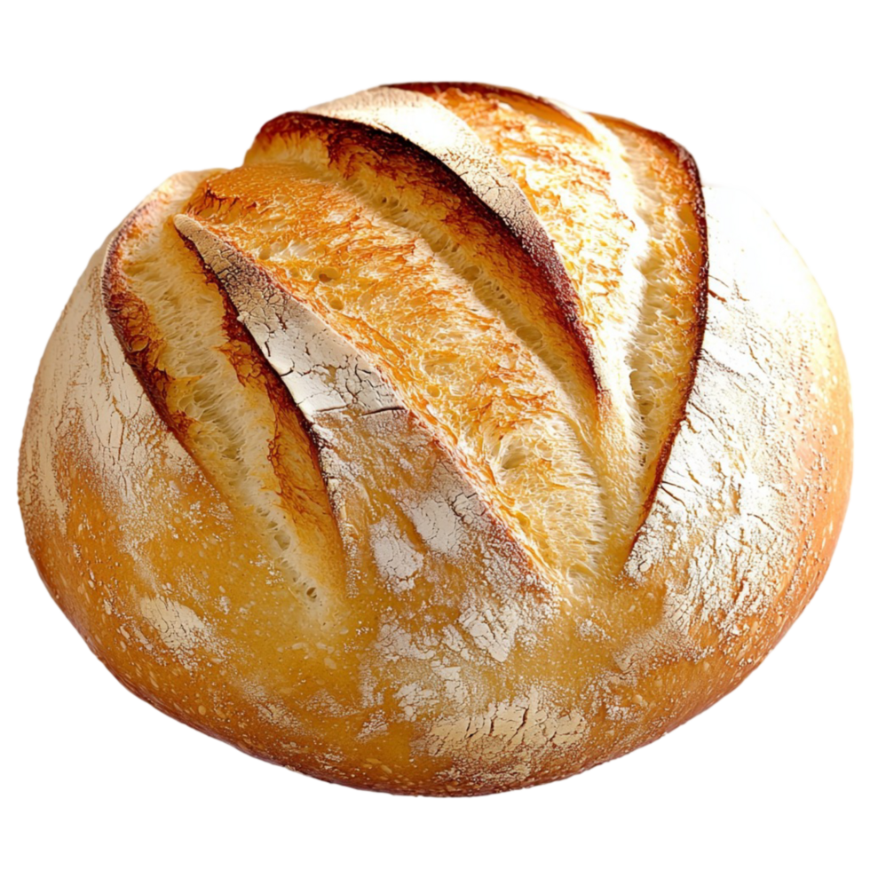 ly baked round bread a golden crust png