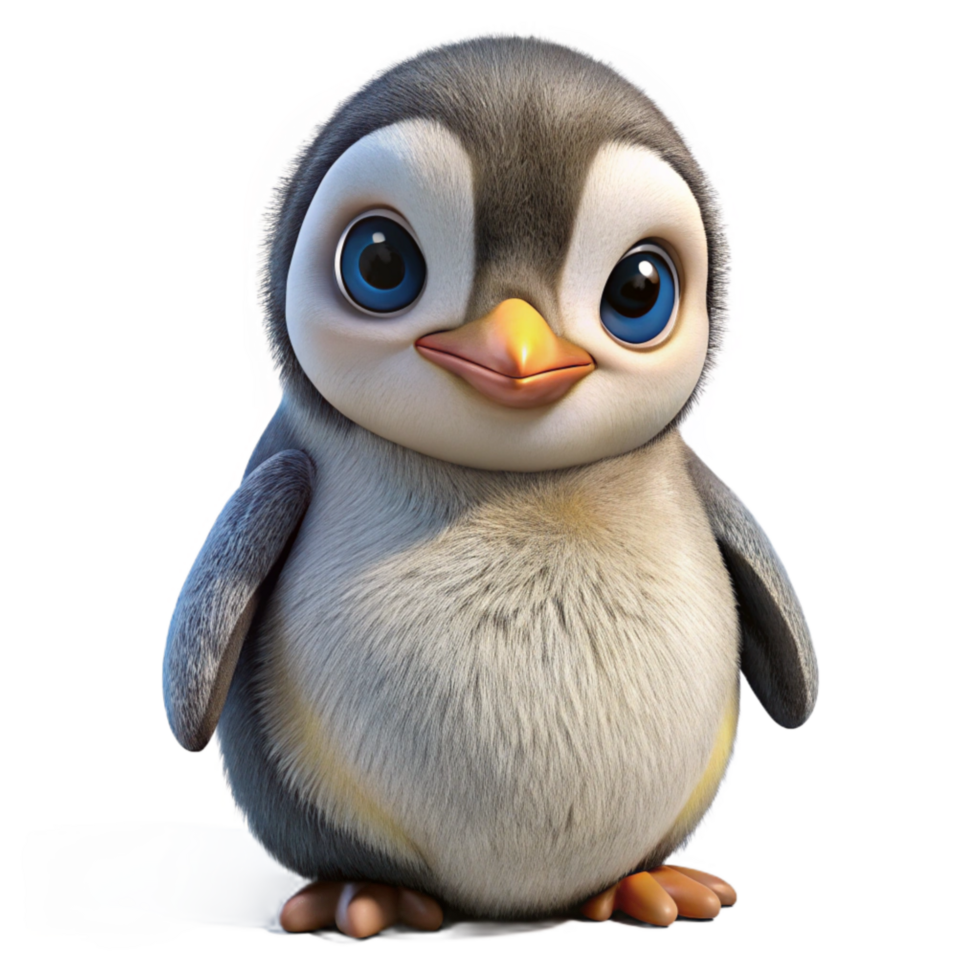 wonderful minimalist Penguin Chick Huddling Transparent Background png