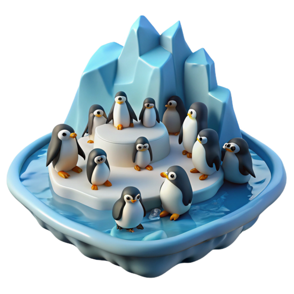 impressive modern Penguin Colony Antarctic Ice authentic png