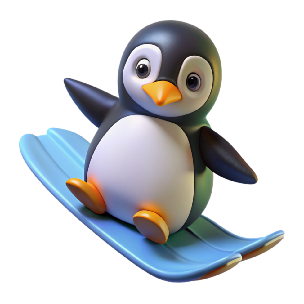 impressive contemporary Penguin Sliding on Ice Isolated Cutout exclusive png