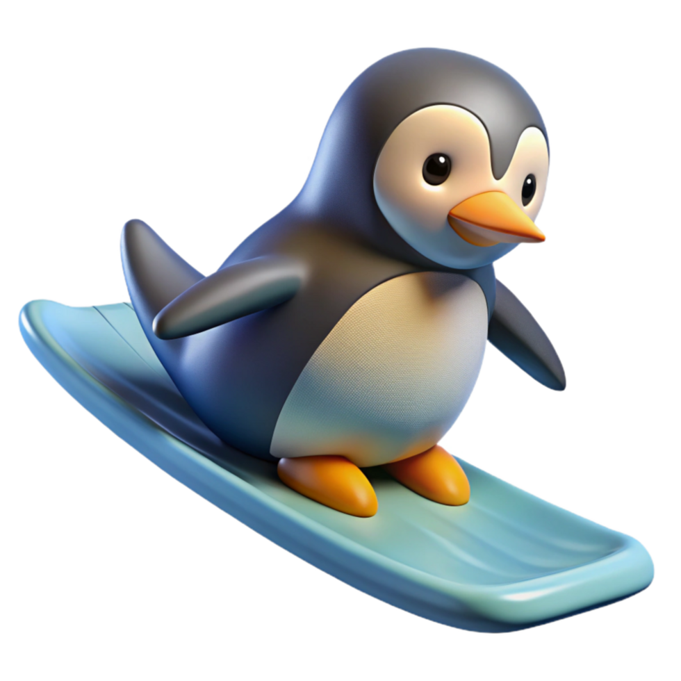wonderful rustic Penguin Sliding on Ice Isolated Cutout high resolution png