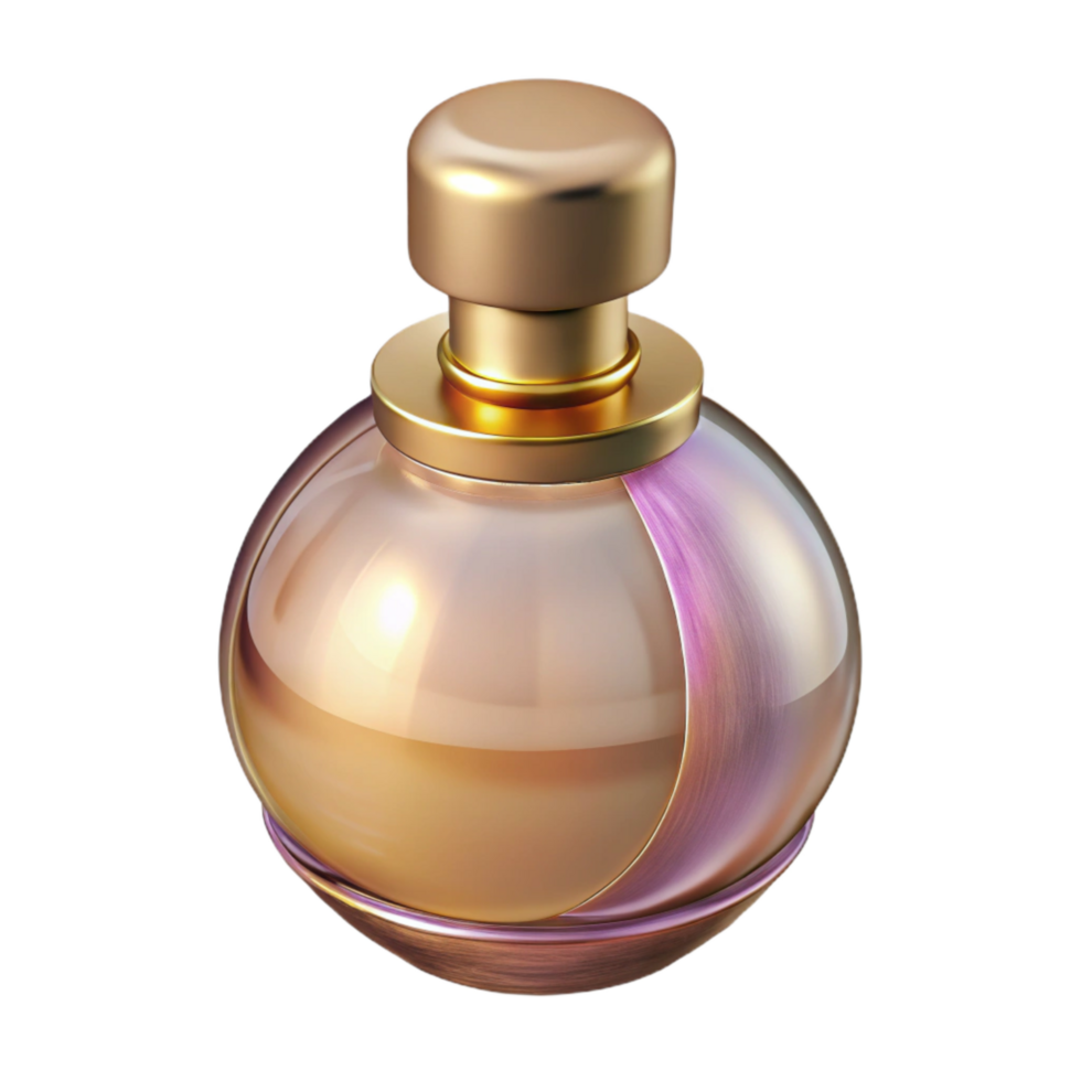beautiful modern Perfume Bottle with Golden Cap authentic png